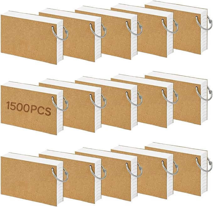 1500 Pcs White Index Cards by Unknown