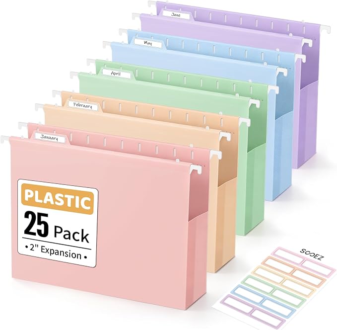Sooez Extra Capacity Plastic Hanging File Folders, File Organizer by Sooez