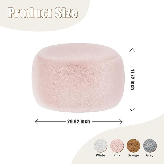 Gericco Round Stuffed Pouf Ottoman - Image 2