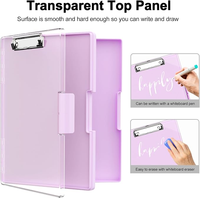 Piasoenc Clipboard with Storage, 8.5 x 11 Clip Boards with 2 Storage, Folio & - Image 4