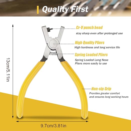 Watch Belt Leather Hole Puncher Plier Round Hole Punch Pliers Universal 2.0mm - Image 7
