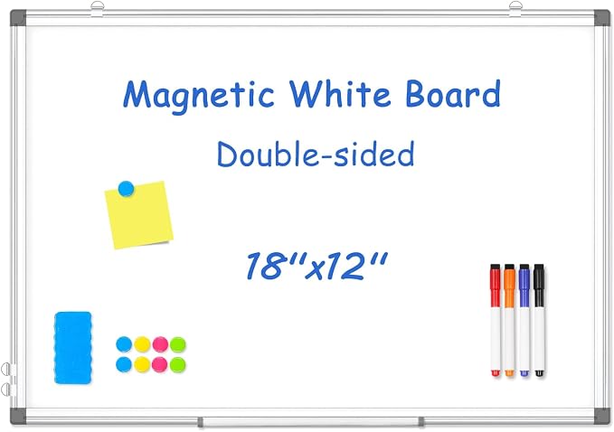 WALGLASS Double-Sided White Board, Dry Erase Board Magnetic Whiteaboard by WALGLASS
