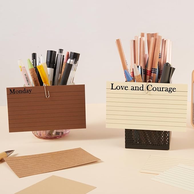 100 Sheets 3x5 Colored Ruled Note Cards Index Cards, 5 Brown | 250 GSM Heavy - Image 4