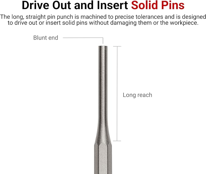 TEKTON 1/8 Inch Pin Punch | 66053 | Made in USA - Image 2