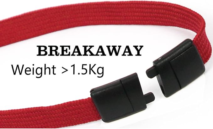 Lanyards Safety Red Lanyards Neck Flat Premium Breakaway Badge Lanyard - Image 3