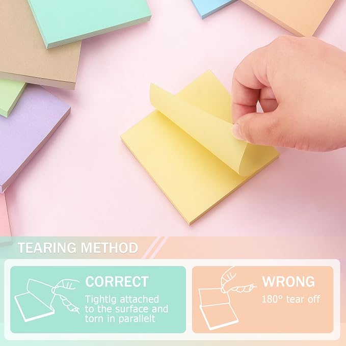 Sticky Notes 3x3inch, 8 Pads Self-Stick Notes, 8 Pastel Multi Colors - Image 5