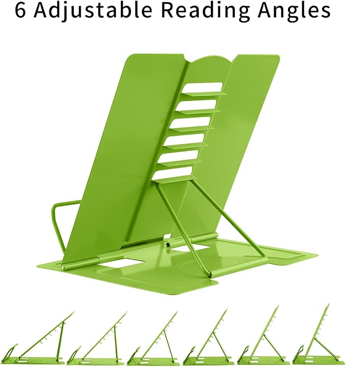 MSDADA Book Stand Metal Reading Rest Book Holder Adjustable Cookbook Documents - Image 3