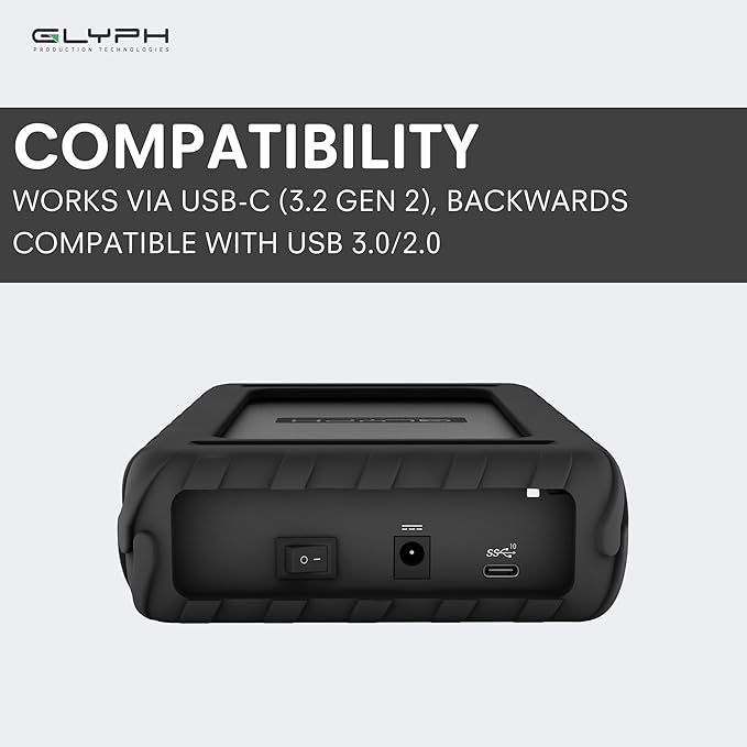 Glyph BlackBox Pro External Hard Drive 7200 RPM, USB-C (3.1,Gen2) (4TB)-DeskLoop Office