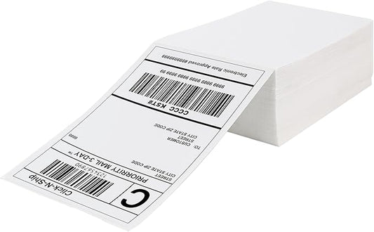 Fanfold 4'' x 6'' Direct Thermal Shipping Labels 300 Labels/Stack Compatible with Zebra Rollo Beeprt Printer Ultra Adhesive-DeskLoop Office