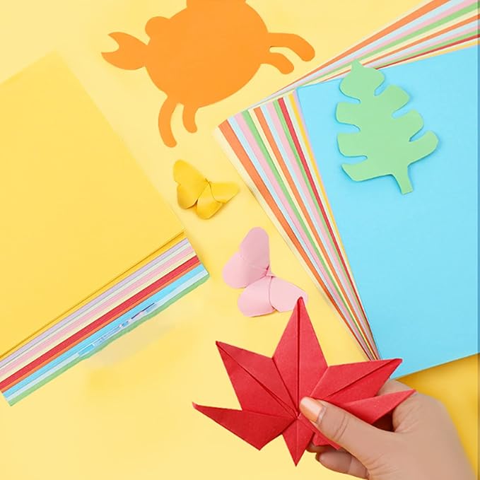 Colored Lightweight Construction Paper - A4 Origami Paper 200 Sheets Colored Paper, 20 Colors Colored Printer Paper Copy Paper, 8.3" X 11.7" Multipurpose Colored 70GSM for DIY Kids Art Craft-DeskLoop Office