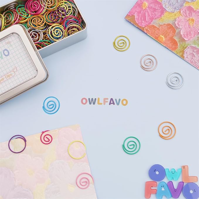 OWLFAVO 132pcs Small Circle Shape Paper Clips - Image 3