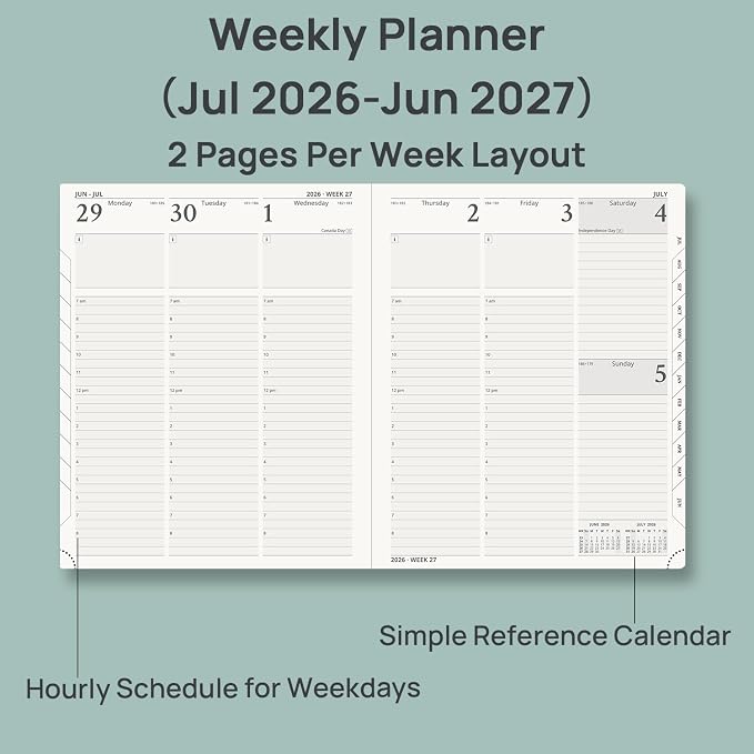 POPRUN 2026-2027 Academic Planner, Large Size 8.5" x 10.5", Weekly and Monthly - Image 3