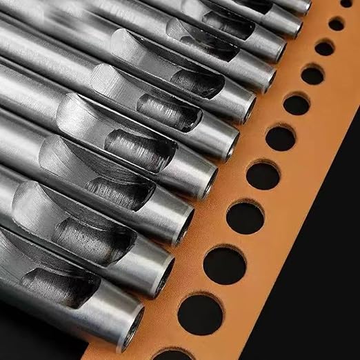 Leathe Punch Set Heavy Duty Round Hole Punch Set Leather Hole Tool, - Image 5
