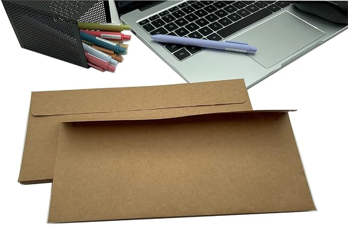 80Qty#10 Brown Kraft Business envelopes 4.125x9.5In- windowless design 120GSM - Image 5