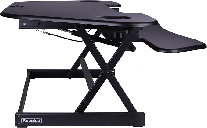 Rocelco 46" Height Adjustable Corner Standing Desk Converter - Image 8