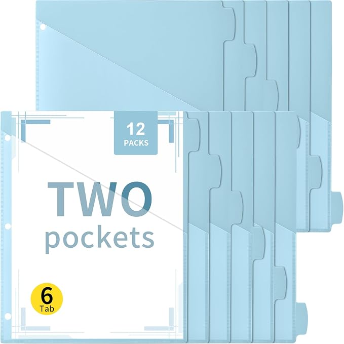 Epakh 12 Pcs Binder Dividers for 3 Rings Binders Index Dividers by Epakh