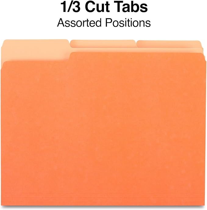 Staples File Folder, Letter Size, 1/3‑Cut Tab, Durable Paper Stock, 200/Carton - Image 4