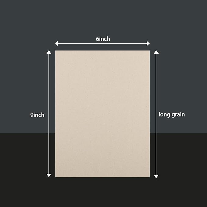 25 Pcs Book Board, Binder Board, Cover Board, Heavy Duty Chipboard for Book Binding, DIY Cardboard (Gray, 9 x 6 Inch 80PT)-DeskLoop Office