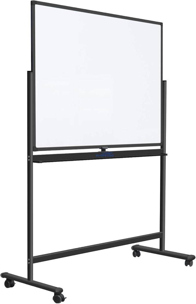 H-Qprobd 48"x36" Mobile Whiteboard Double-Sided Magnetic Dry Erase Board on Wheels - Comercial Rolling White Boards with Sturdy Stand for Home, Office & School-DeskLoop Office
