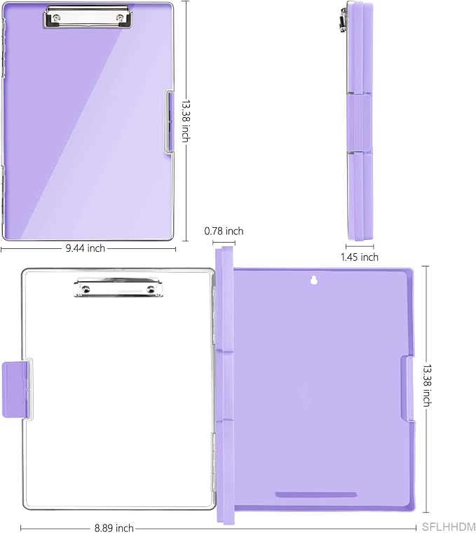 SFLHHDM Clipboard with Storage, Heavy Duty Clip Boards 8.5x11 with 2 Storage - Image 2