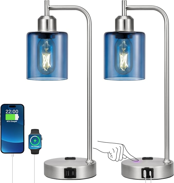 Innqoo Industrial Blue Table Lamps by Innqoo