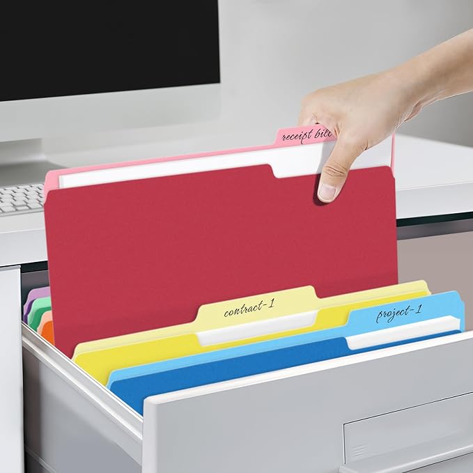 SUNEE File Folders, 18 Pack Manilla Folders 8.5 x 11, Colored Folder Office - Image 7