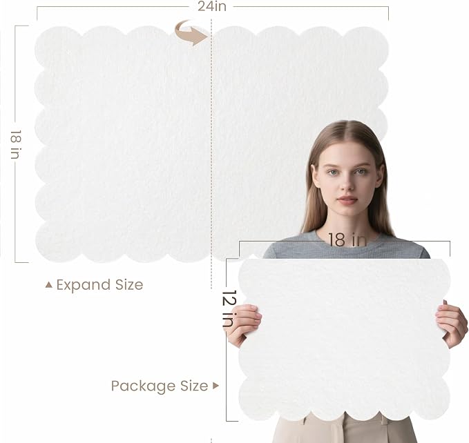 Lightomorrow Scalloped Bulletin Board, 24 x 18 Inches Felt Pin Board - Image 7