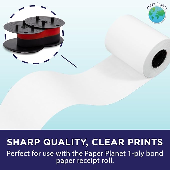 Red and Black Printing Calculator Ribbons Compatible with GR24 by Paper Planet | Replacement Adding Machine Ink Ribbon Compatible with Sharp EL 1197PIII Adding Machine | 6 Pack-DeskLoop Office