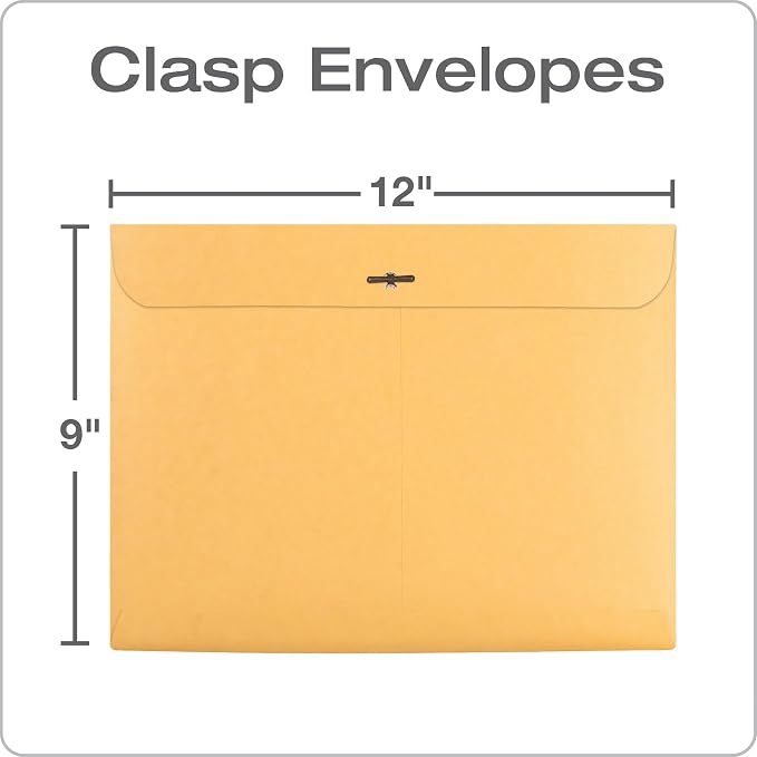 Quality Park 9 x 12 Clasp Envelopes, Deeply Gummed Flaps - Image 2