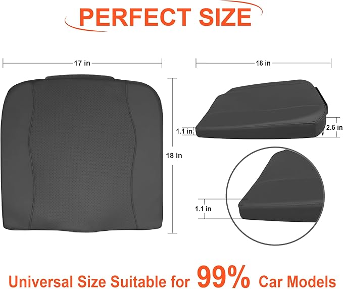 Car Seat Cushion, Comfort Memory Foam Car Cushions for Driving - Sciatica & Lower Back Pain Relief, Driver Seat Pillow for Auto, Office Chair, Wheelchair - Classic Grey-DeskLoop Office