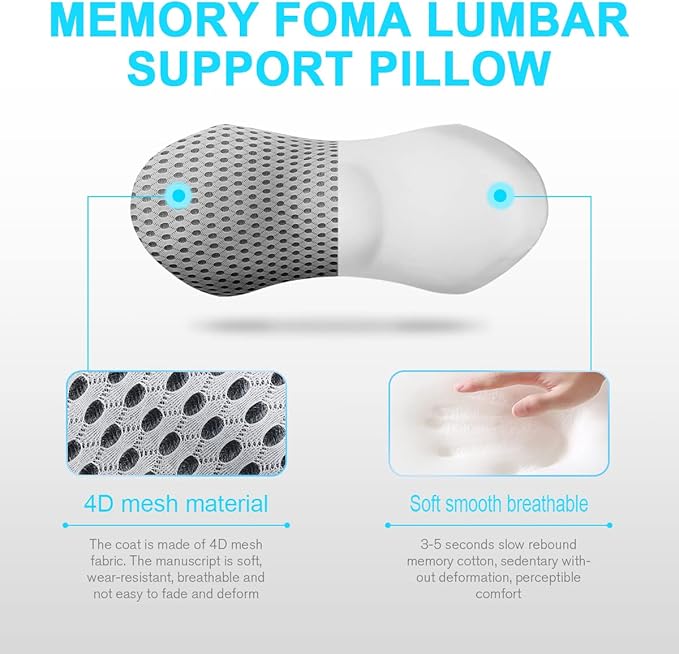 Lumbar Support Pillow for Office Chair, Memory Foam Lumbar Pillow for Lower - Image 3