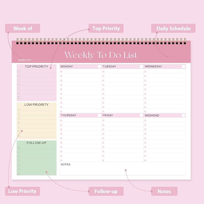 Weekly To Do List Notepad, Undated Planner - Image 2