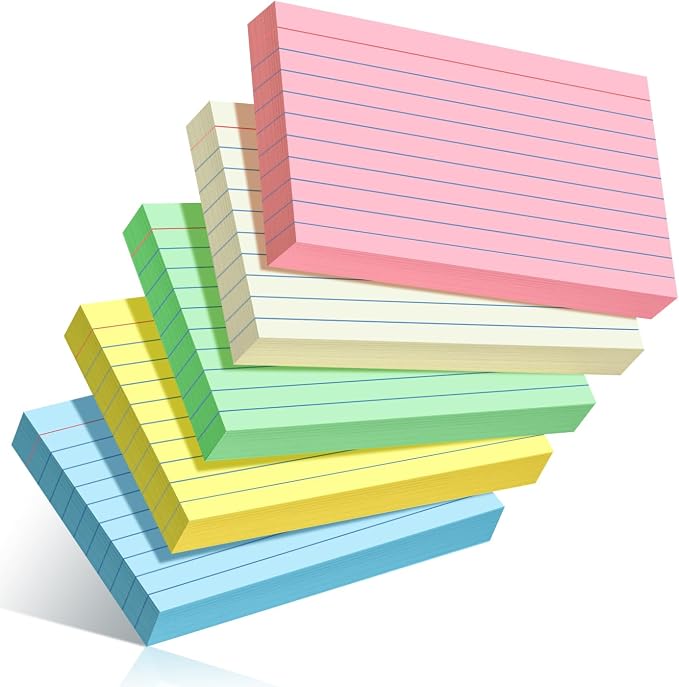 YIZUUN 250 Pack Colored Index Cards 3x5, Flash Cards by YIZUUN