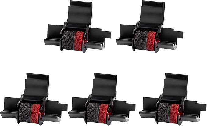 5 Packs IR40T Calculator Ink Roller Printer Ribbon IR-40T CP13 MP-12D PR-42 IR-40T, Black & Red Compatible with Casio HR-100TM HR-150TM HR-170RC, Sharp EL-1750V EL-1801V-DeskLoop Office