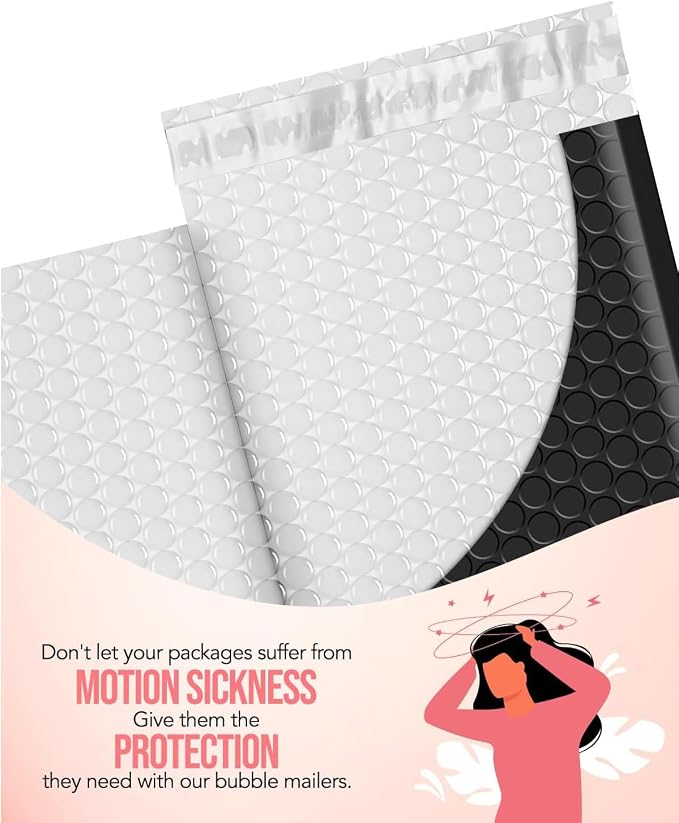 GSSUSA Black Bubble Mailers 8.5X12 Inches 500 Pack, Padded Poly Bubble Mailer - Image 3
