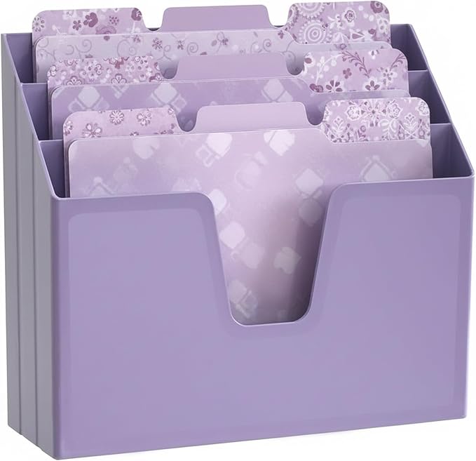 Acrimet Horizontal Triple File Folder Holder Organizer, Open Top Desktop - Image 2