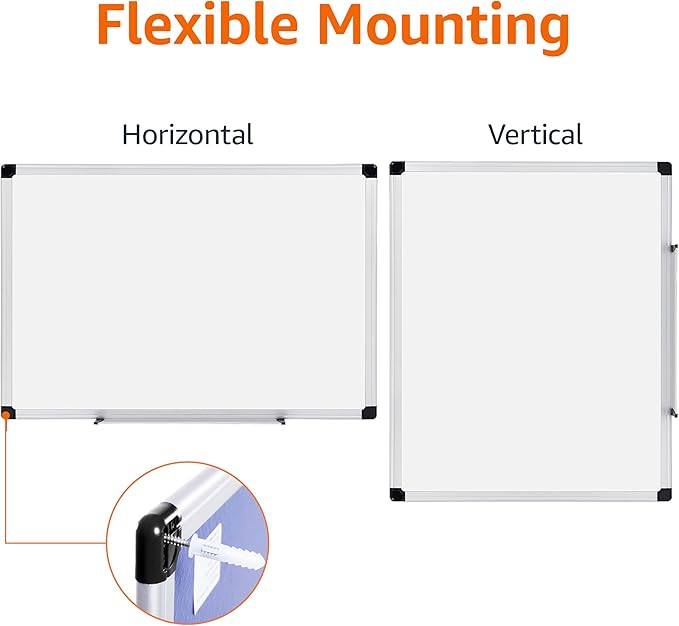 Amazon Basics Magnetic Dry Erase Whiteboard, 36 x 48-inch, Aluminum Frame - Image 3
