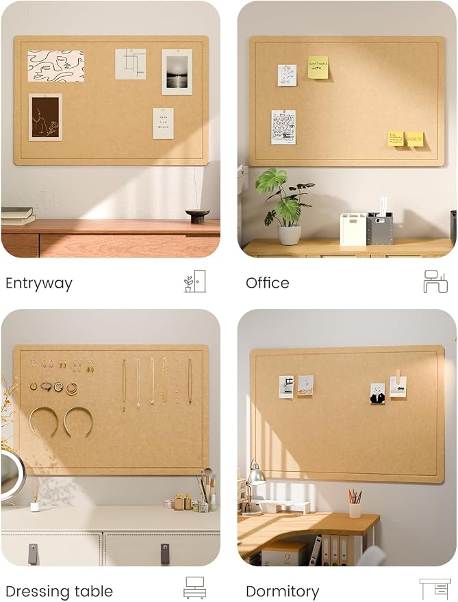 Fluxynara Bulletin Board, 35.4" x 23.6" Cork Board Alternative - Image 7