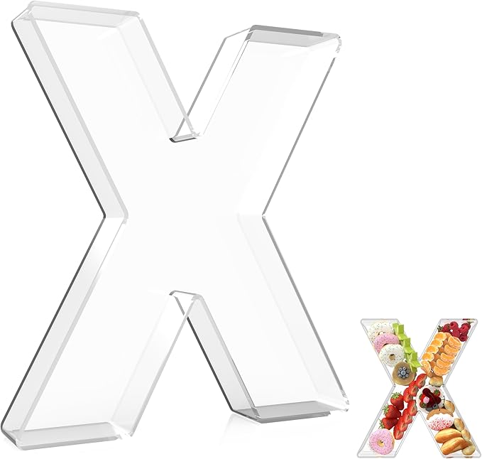 13.8" Extra Large Acrylic Letter Charcuterie Board Box, Reusable Fillable by RUFHVTY