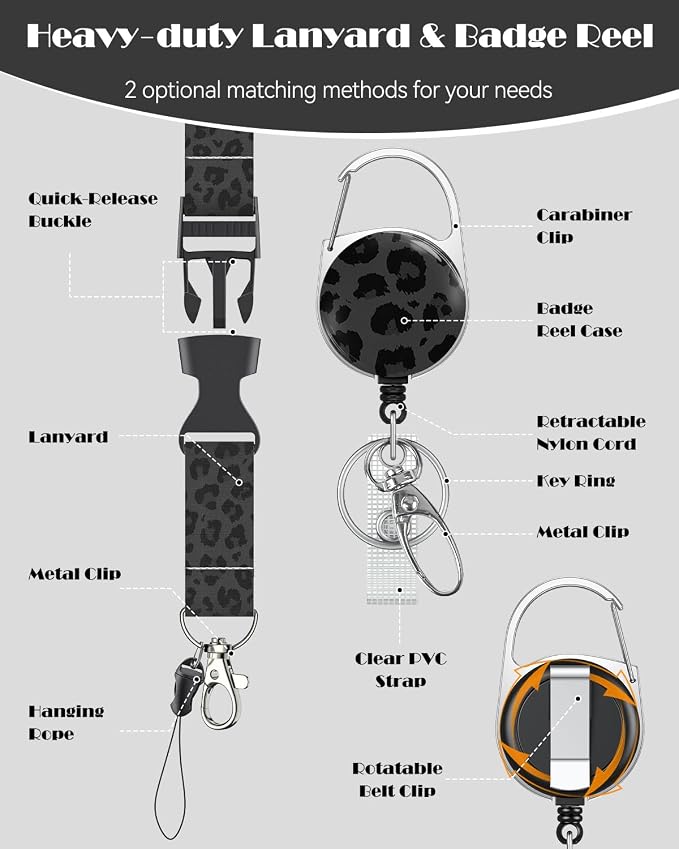 Uniclife Fashionable Sliding Badge Holder Horizontal Leopard - Image 4