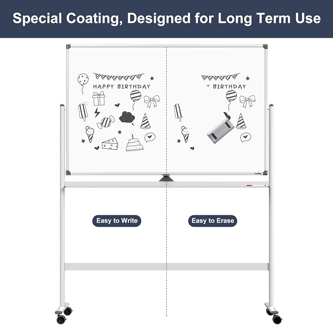 Dry Erase Whiteboard Easel on Wheels - Image 5