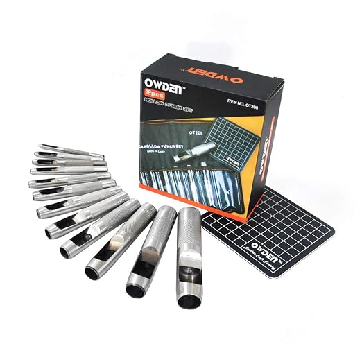 OWDEN 12Piece Leather Hole Punch Set by WEHERCRAFT