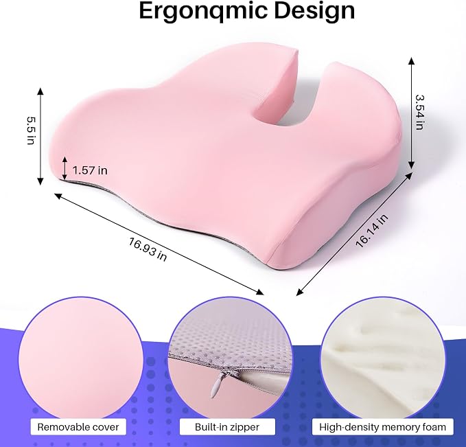 Seat Cushion for Office Chair, Large Thick Seat Cushion for Tailbone Pain Relief - Image 4