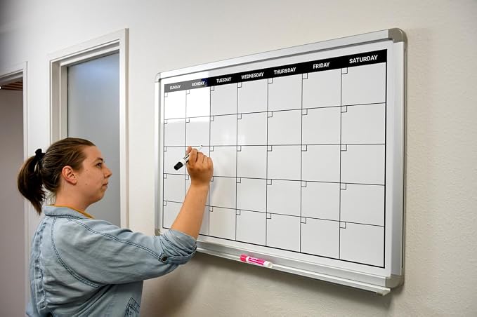 Month Calendar Dry-Erase Scheduling Whiteboard 48" x 36" - Image 3