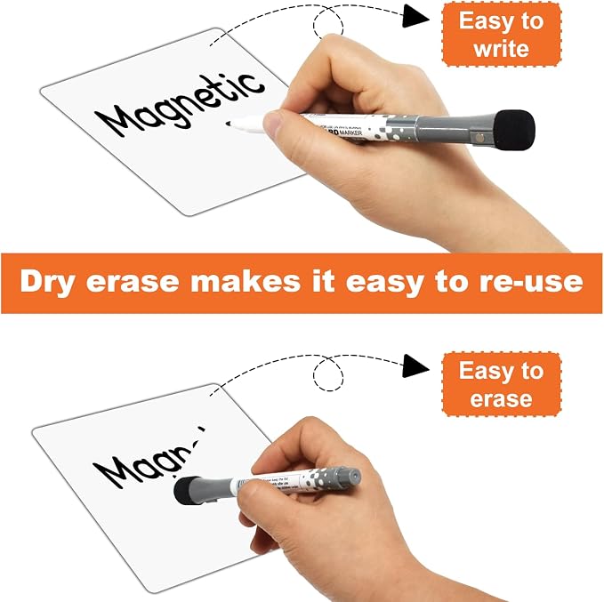 36 Packs, Magnets White Board Labels, Magnetic Sticky Notes on Fridge, Door - Image 3