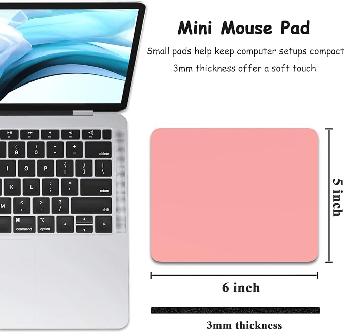 Dapesuom Small Mouse Pad, 5 x 6 Inch Thick Rubber Premium-Textured Non-Slip - Image 2