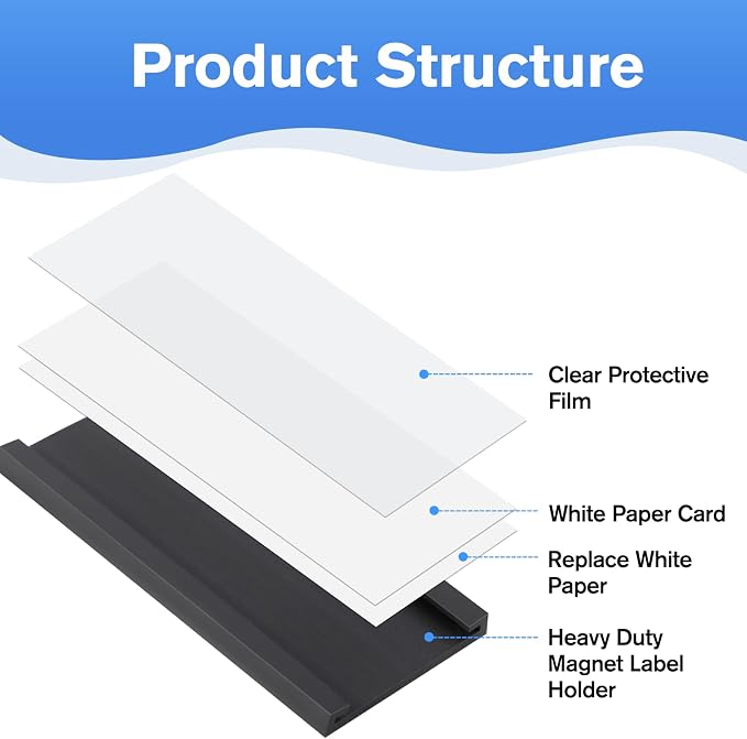 MaxGear 100 Pack C Channel Magnetic Label Holders, 0.5 x 2 | Magnetic Labels - Image 4