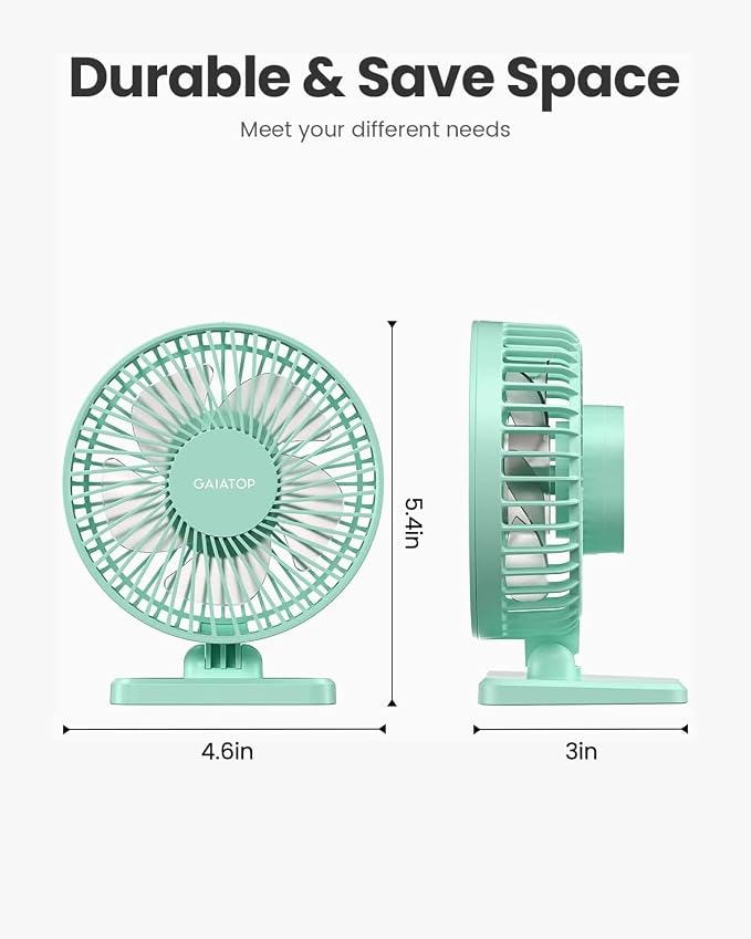 Gaiatop USB Desk Fan, Small But Powerful, Personal Portable Quiet 3 Speeds - Image 5