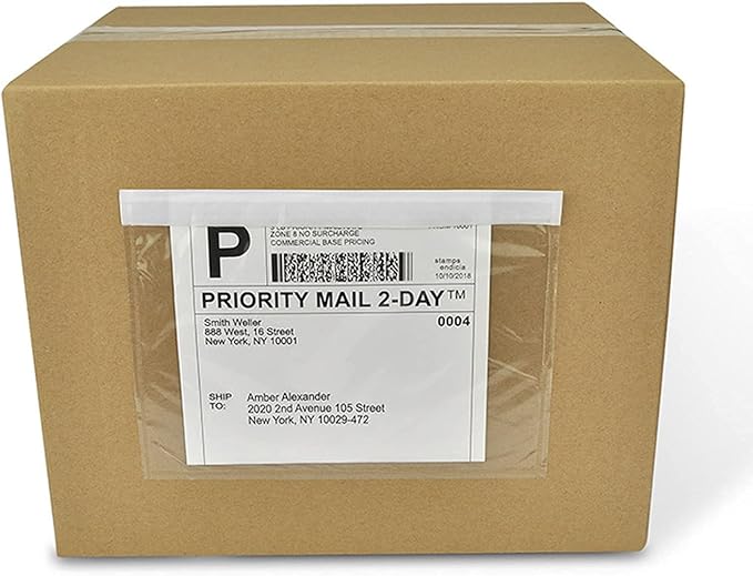 LabelMore 7.5" x 5.5" Clear Plastic Adhesive Packing List Mailing Shipping - Image 7