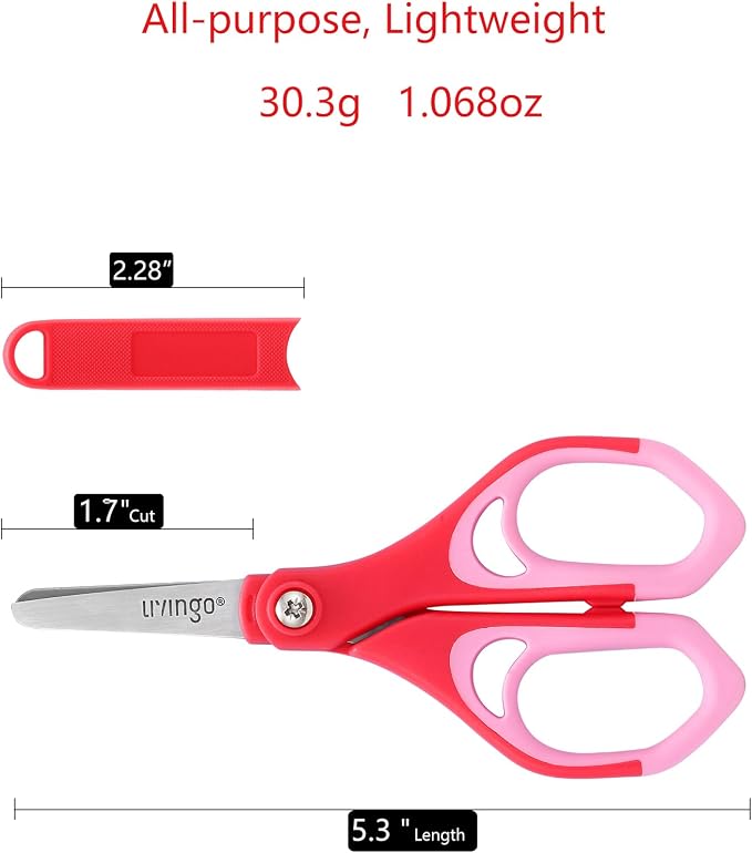 LIVINGO 5" Blunt Kid Scissors: Stainless Safety Toddler Preschool Children - Image 2